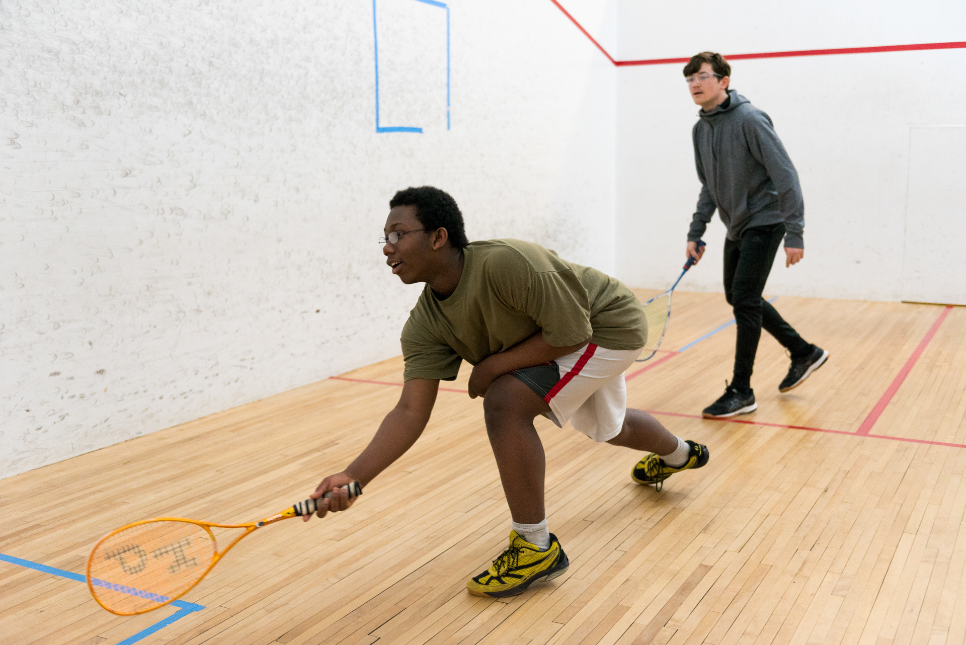 Students playing squash